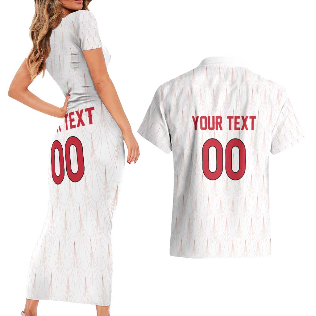 Custom Austria Football Couples Matching Short Sleeve Bodycon Dress and Hawaiian Shirt Das Team Go Champions