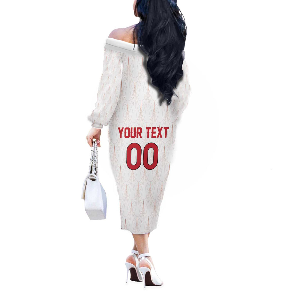 Custom Austria Football Off The Shoulder Long Sleeve Dress Das Team Go Champions