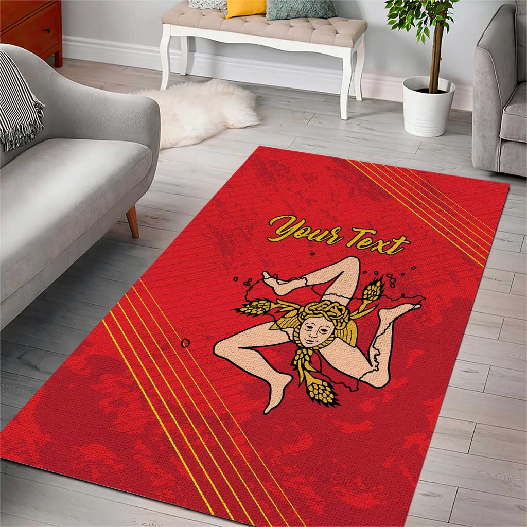 Personalized Bandiera della Sicilia Area Rug Sporty Style
