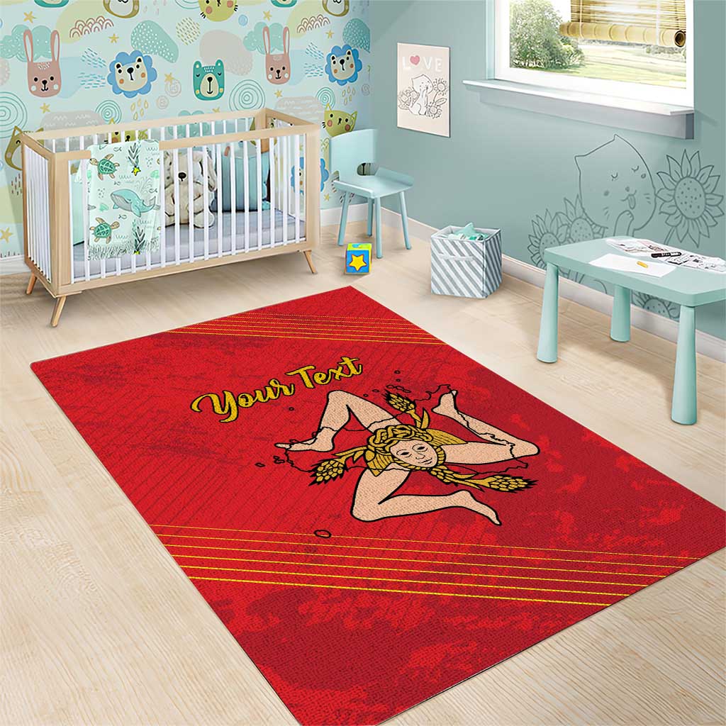 Personalized Bandiera della Sicilia Area Rug Sporty Style
