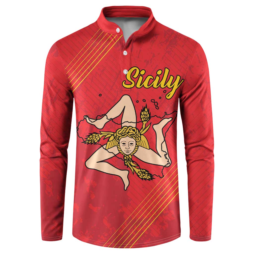 Personalized Bandiera della Sicilia Button Sweatshirt Sporty Style