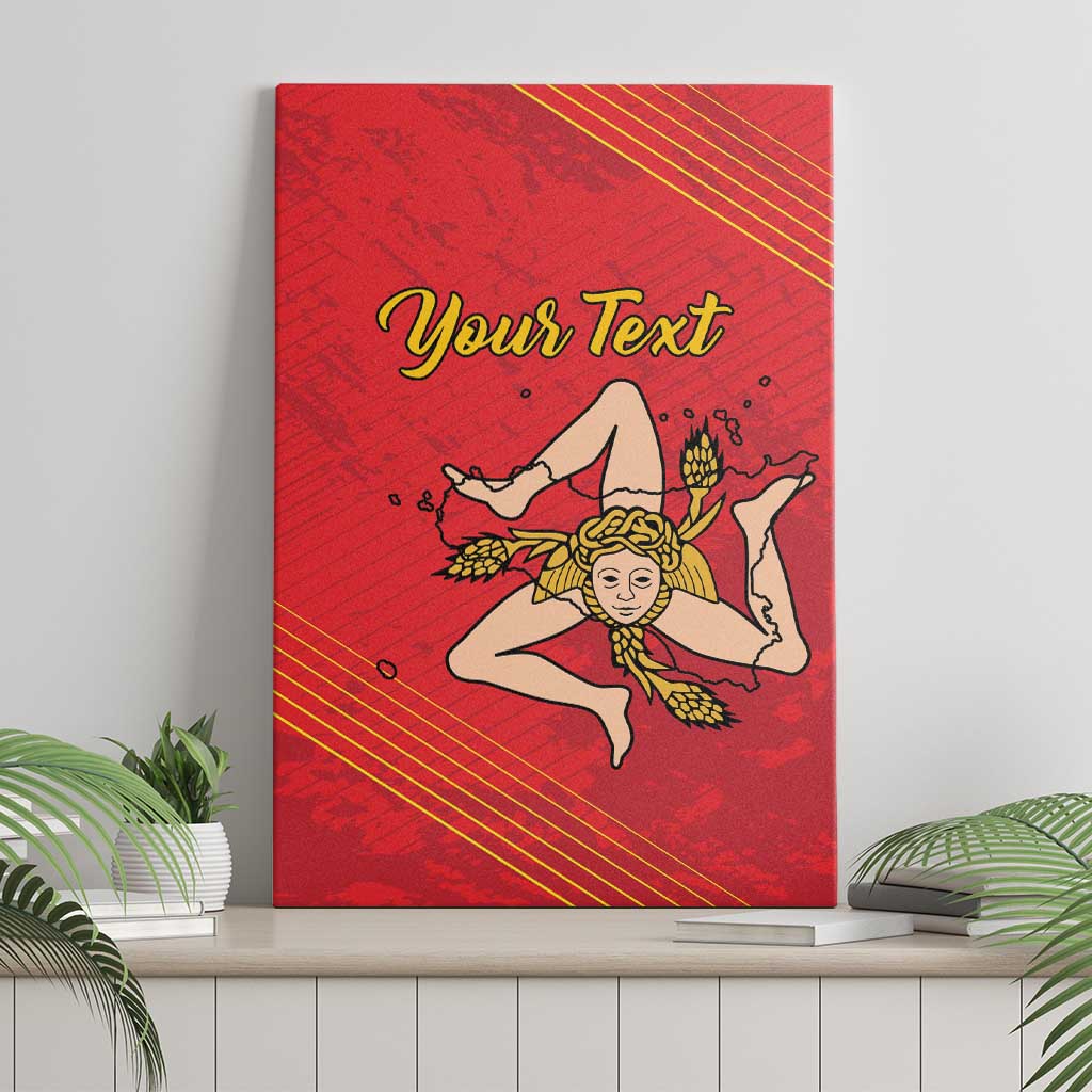 Personalized Bandiera della Sicilia Canvas Wall Art Sporty Style