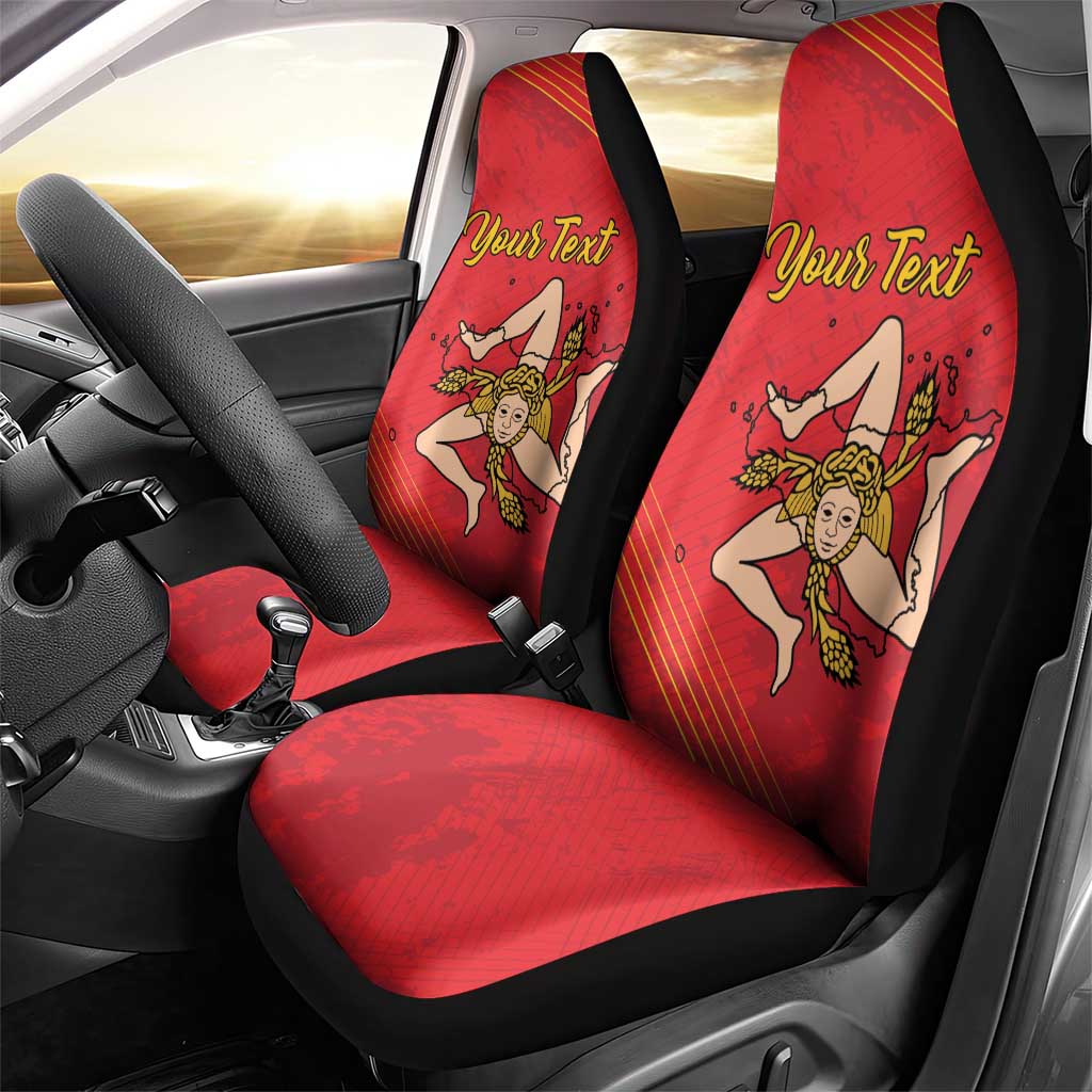 Personalized Bandiera della Sicilia Car Seat Cover Sporty Style