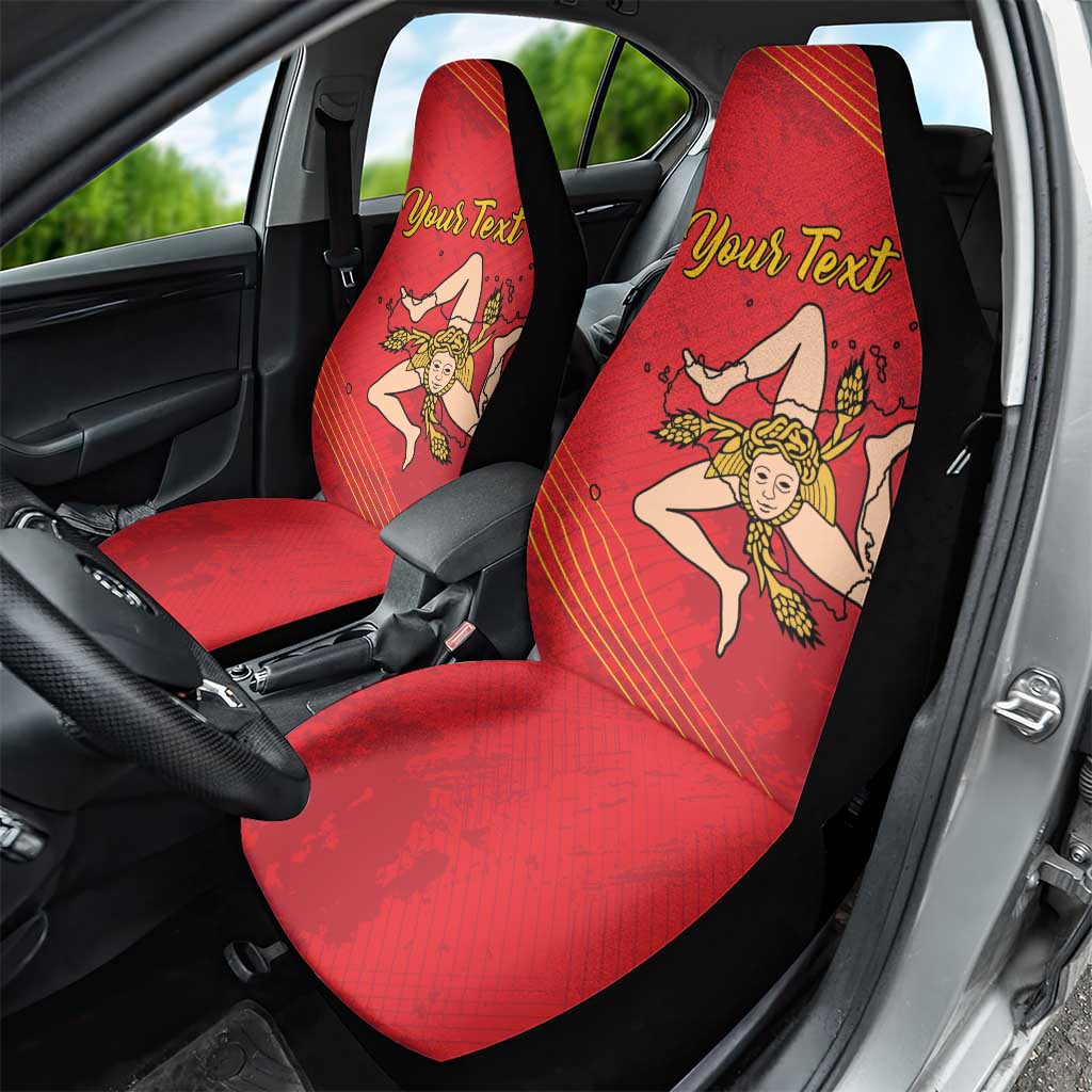 Personalized Bandiera della Sicilia Car Seat Cover Sporty Style