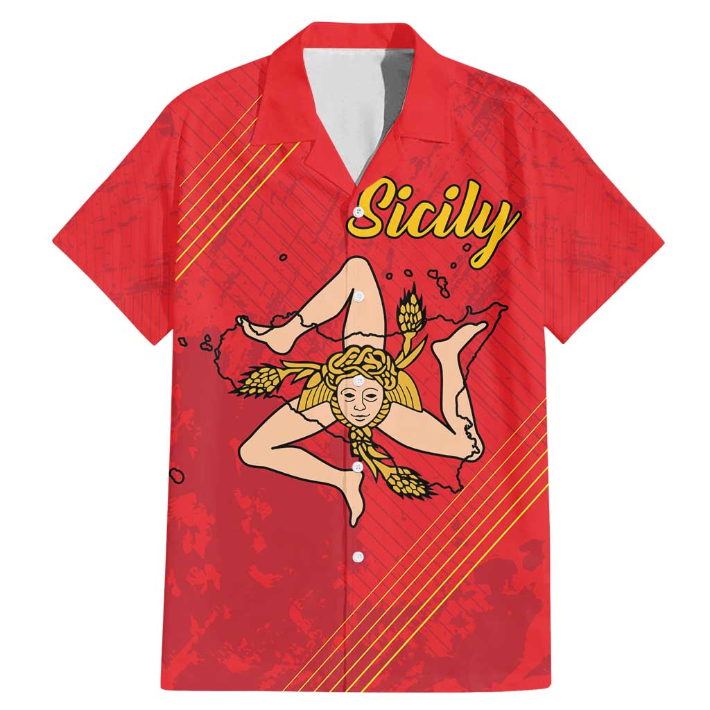 Personalized Bandiera della Sicilia Family Matching Mermaid Dress and Hawaiian Shirt Sporty Style