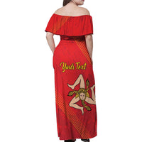 Personalized Bandiera della Sicilia Family Matching Off Shoulder Maxi Dress and Hawaiian Shirt Sporty Style
