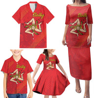 Personalized Bandiera della Sicilia Family Matching Puletasi and Hawaiian Shirt Sporty Style