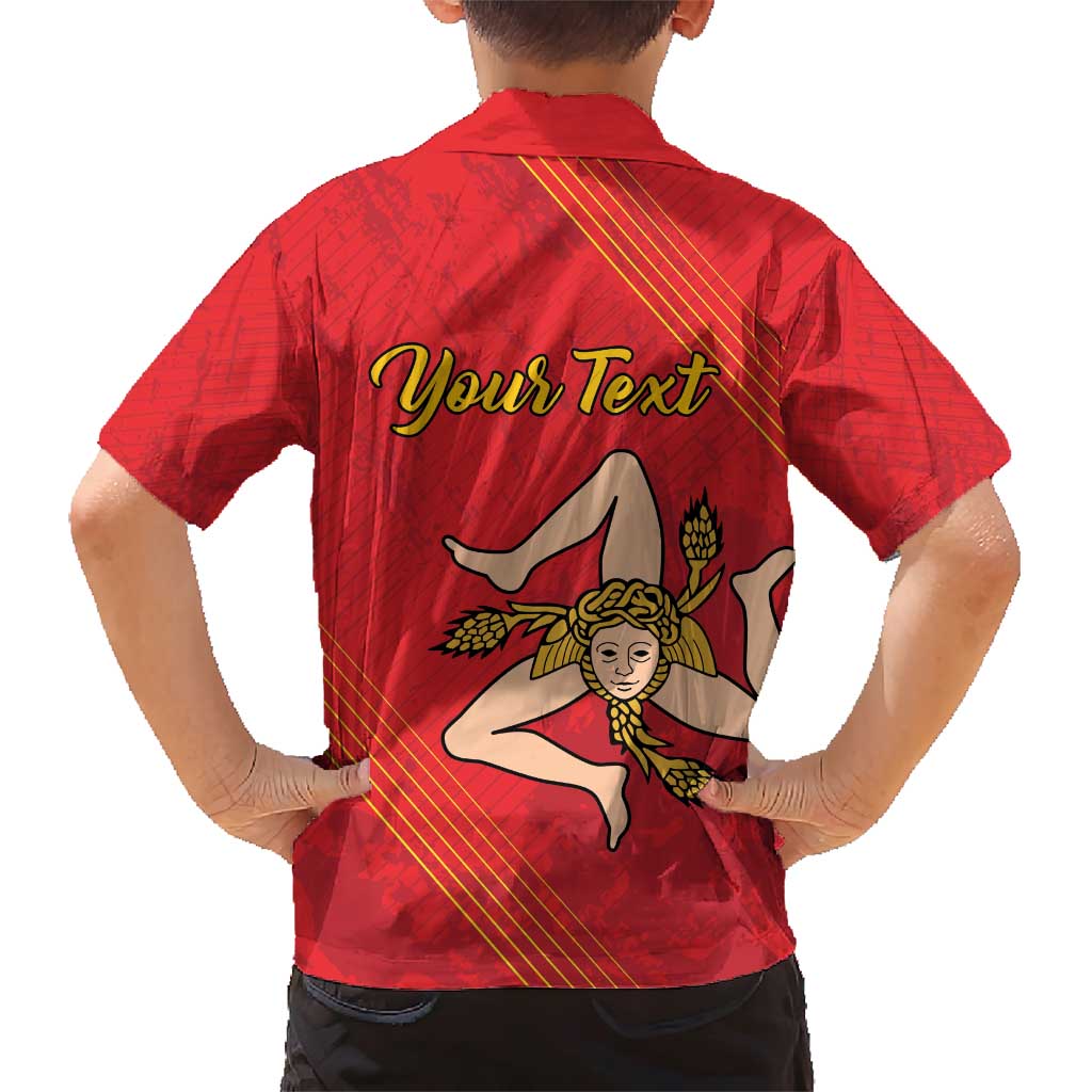 Personalized Bandiera della Sicilia Family Matching Short Sleeve Bodycon Dress and Hawaiian Shirt Sporty Style