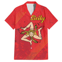 Personalized Bandiera della Sicilia Family Matching Short Sleeve Bodycon Dress and Hawaiian Shirt Sporty Style
