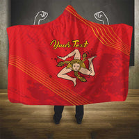 Personalized Bandiera della Sicilia Hooded Blanket Sporty Style