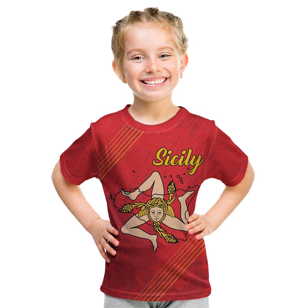 Personalized Bandiera della Sicilia Kid T Shirt Sporty Style