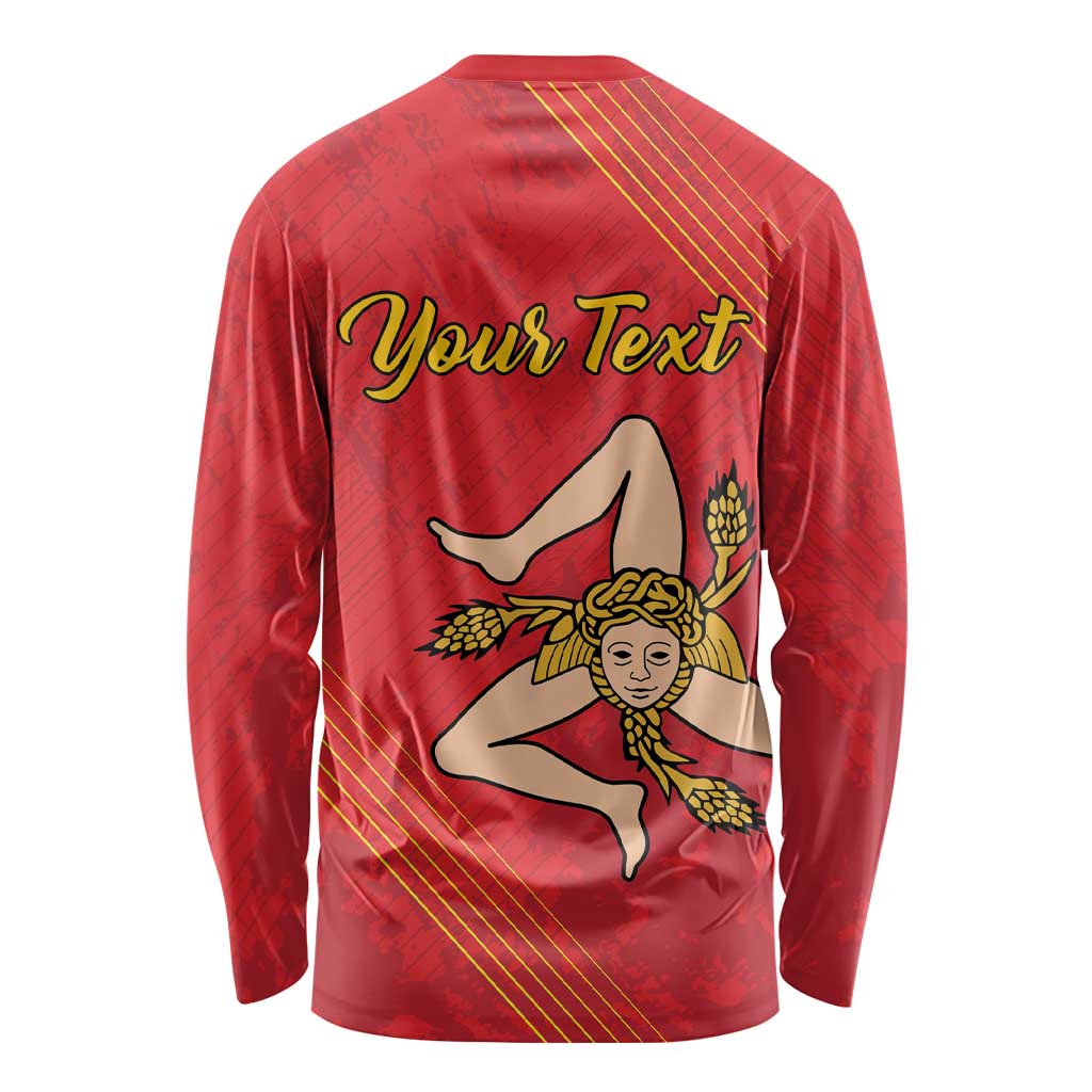 Personalized Bandiera della Sicilia Long Sleeve Shirt Sporty Style
