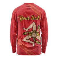 Personalized Bandiera della Sicilia Long Sleeve Shirt Sporty Style