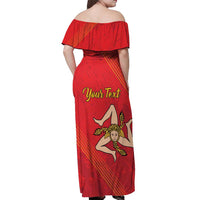 Personalized Bandiera della Sicilia Off Shoulder Maxi Dress Sporty Style