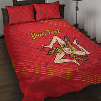 Personalized Bandiera della Sicilia Quilt Bed Set Sporty Style