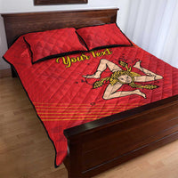 Personalized Bandiera della Sicilia Quilt Bed Set Sporty Style