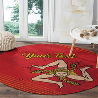 Personalized Bandiera della Sicilia Round Carpet Sporty Style
