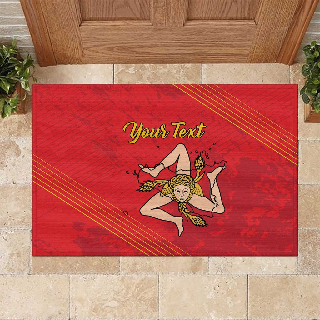 Personalized Bandiera della Sicilia Rubber Doormat Sporty Style