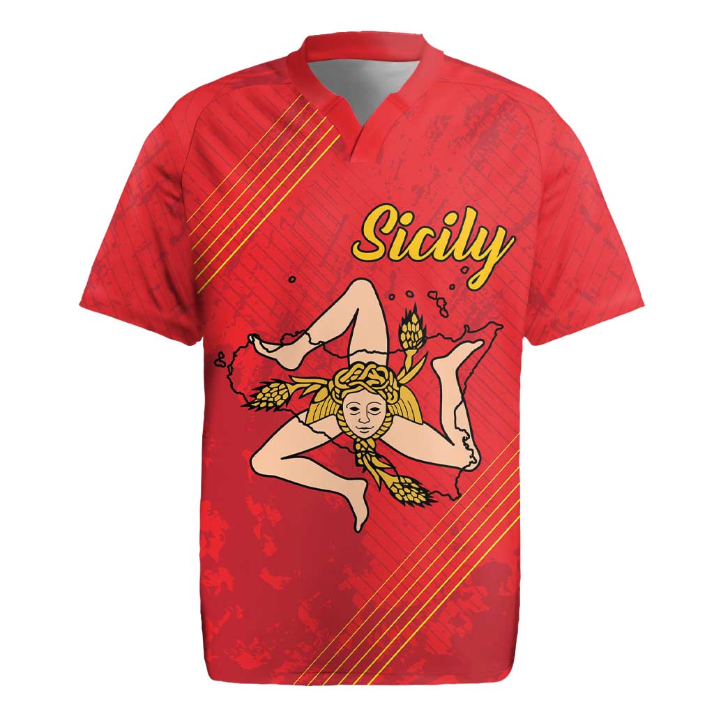 Personalized Bandiera della Sicilia Rugby Jersey Sporty Style