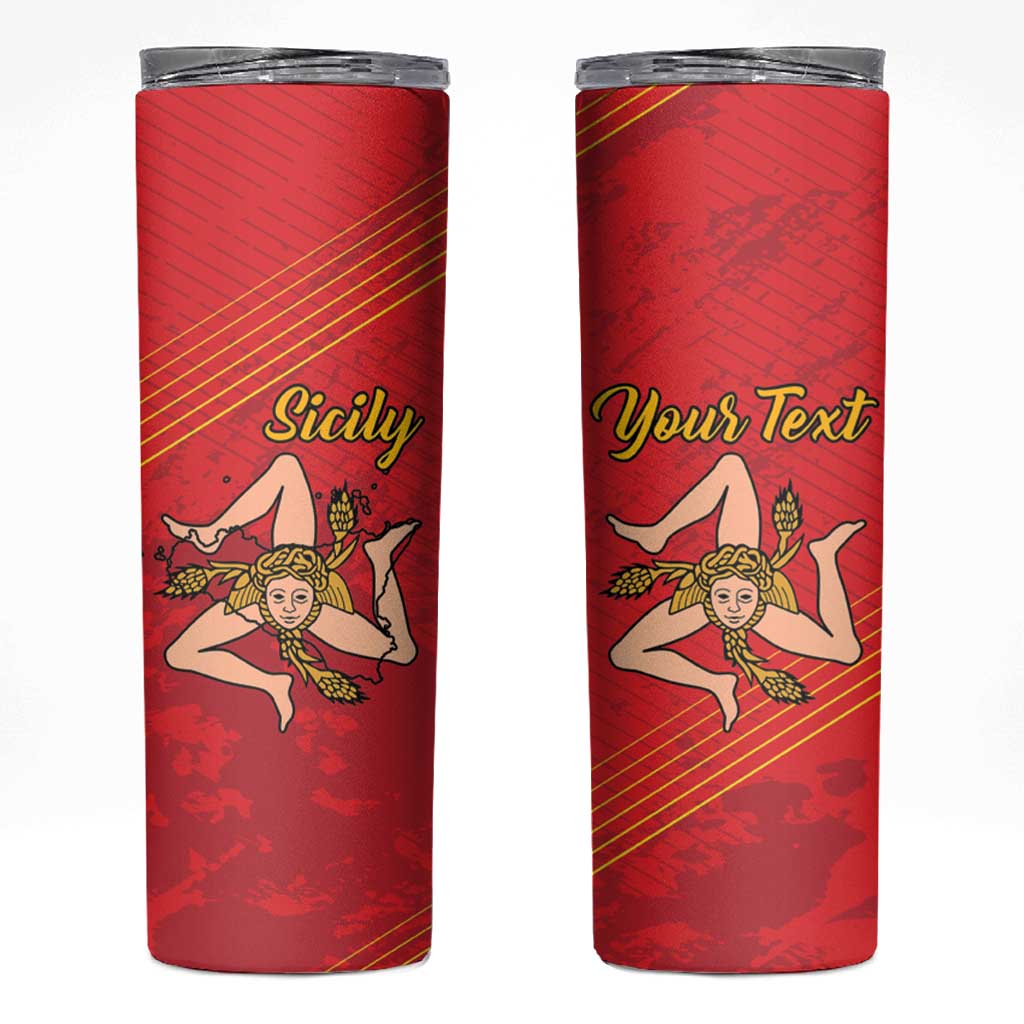 Personalized Bandiera della Sicilia Skinny Tumbler Sporty Style