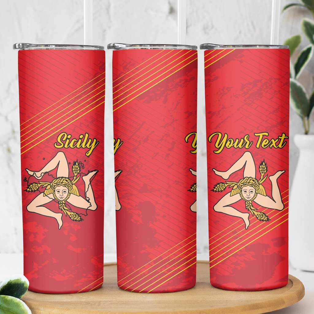 Personalized Bandiera della Sicilia Skinny Tumbler Sporty Style