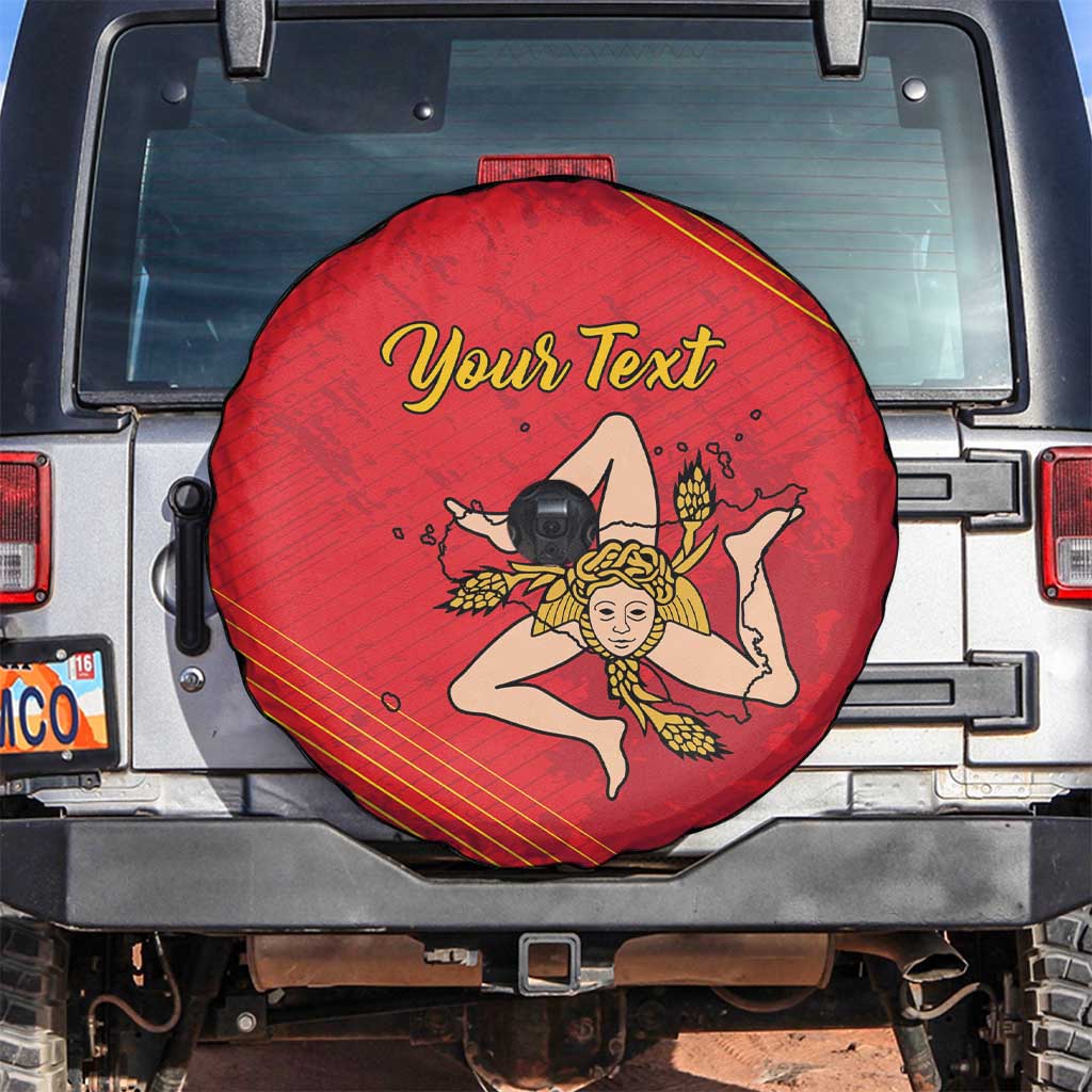 Personalized Bandiera della Sicilia Spare Tire Cover Sporty Style