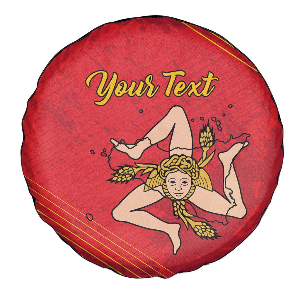 Personalized Bandiera della Sicilia Spare Tire Cover Sporty Style