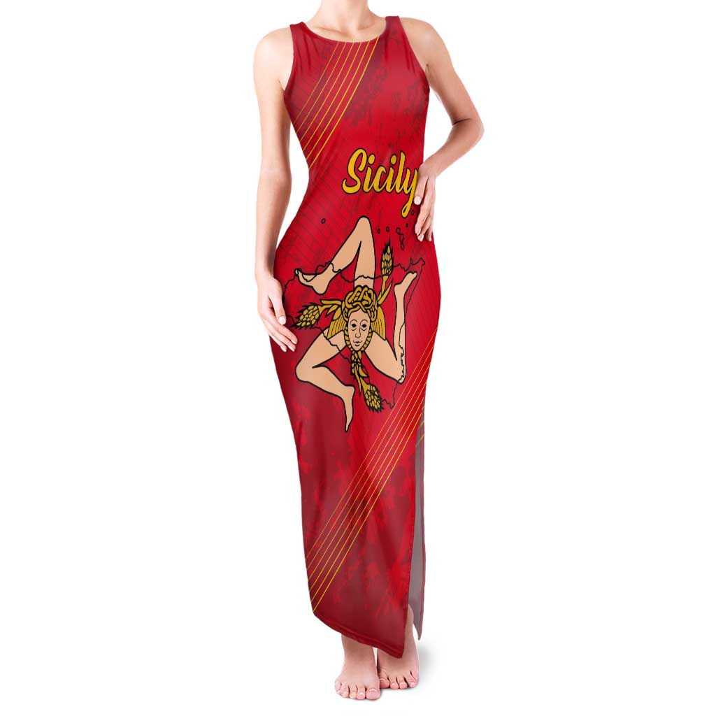Personalized Bandiera della Sicilia Tank Maxi Dress Sporty Style