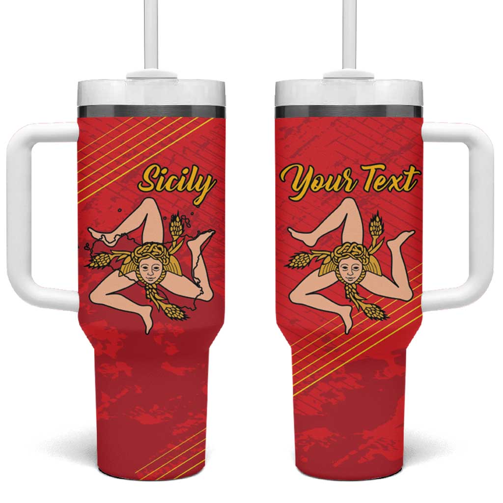 Personalized Bandiera della Sicilia Tumbler With Handle Sporty Style