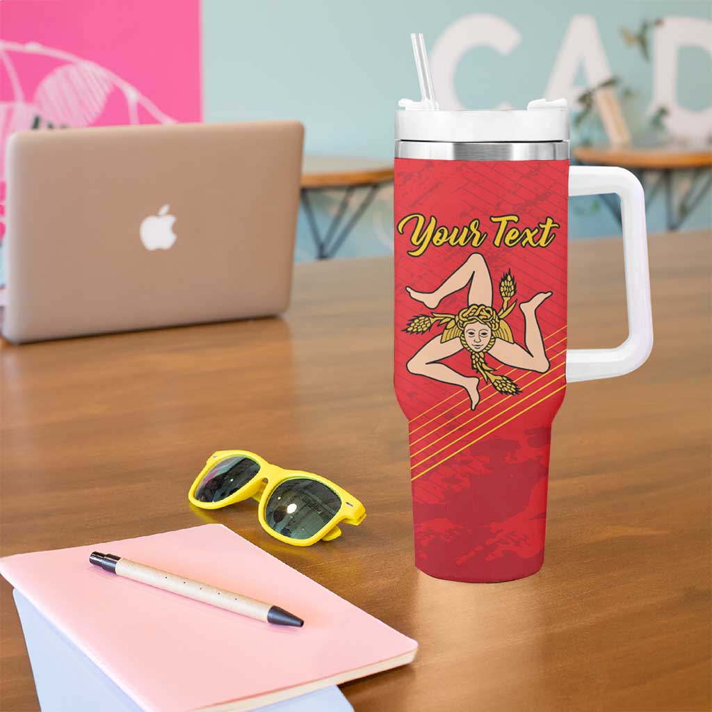 Personalized Bandiera della Sicilia Tumbler With Handle Sporty Style