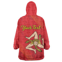 Personalized Bandiera della Sicilia Wearable Blanket Hoodie Sporty Style