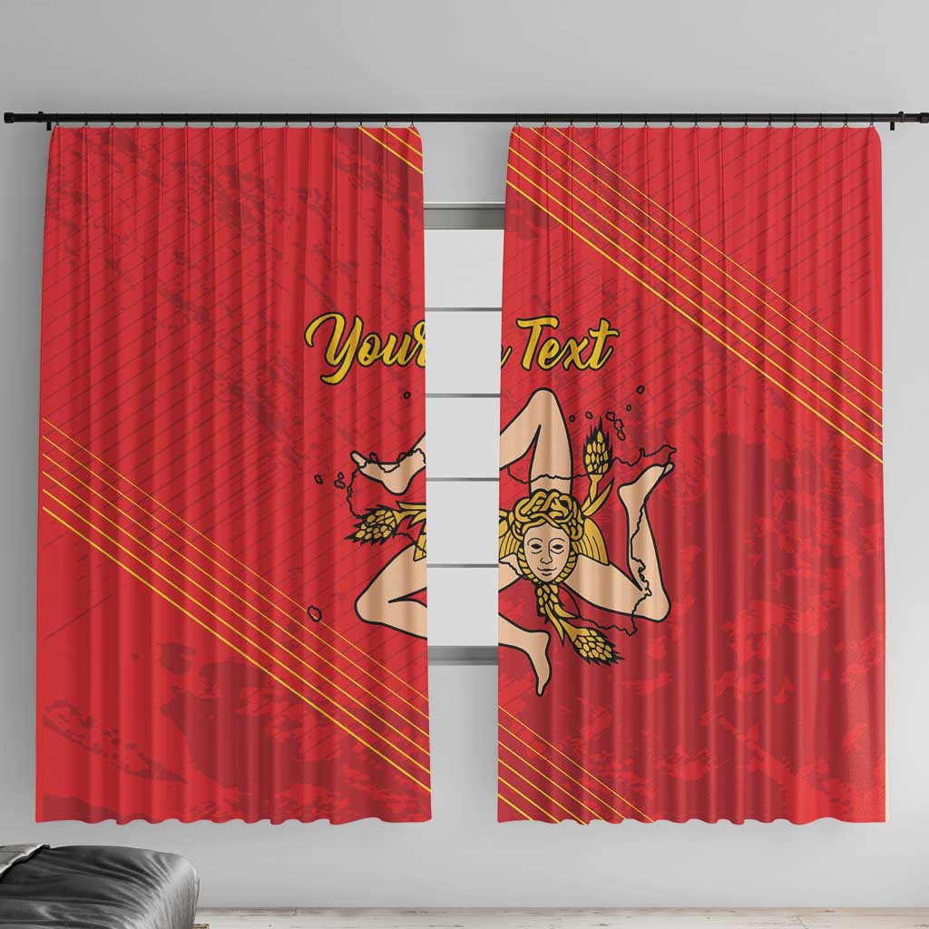 Personalized Bandiera della Sicilia Window Curtain Sporty Style