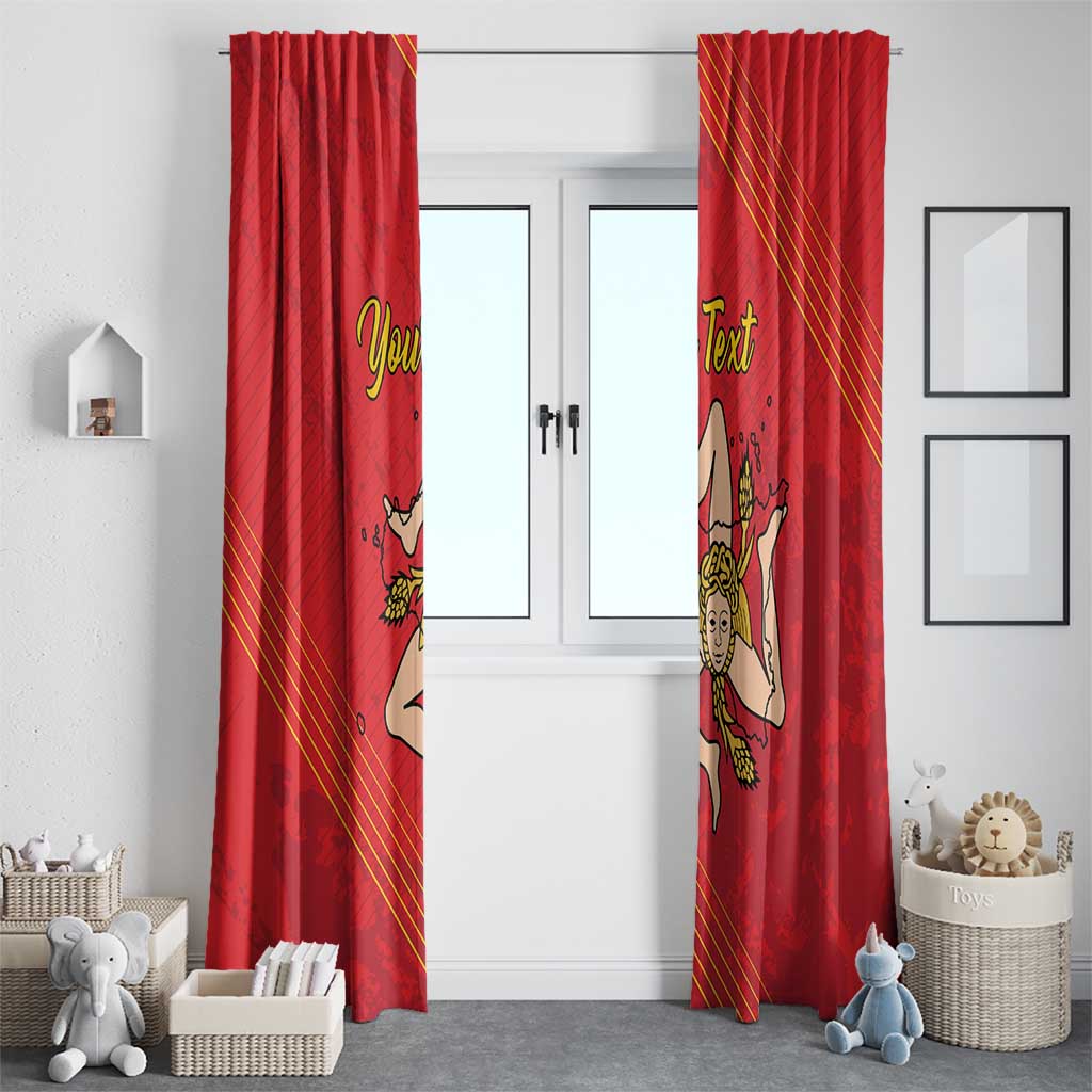 Personalized Bandiera della Sicilia Window Curtain Sporty Style