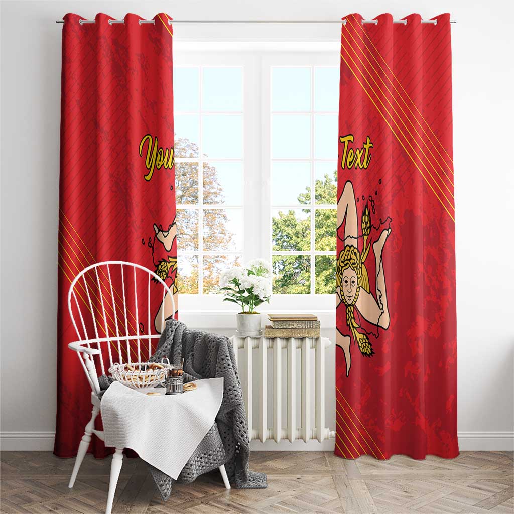 Personalized Bandiera della Sicilia Window Curtain Sporty Style