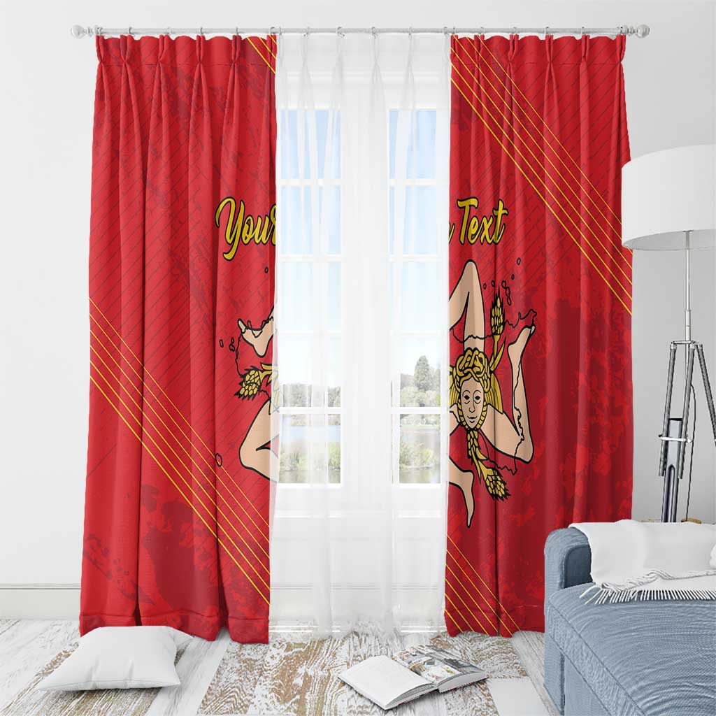 Personalized Bandiera della Sicilia Window Curtain Sporty Style