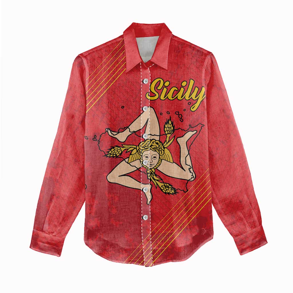 Personalized Bandiera della Sicilia Women Casual Shirt Sporty Style