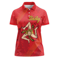 Personalized Bandiera della Sicilia Women Polo Shirt Sporty Style