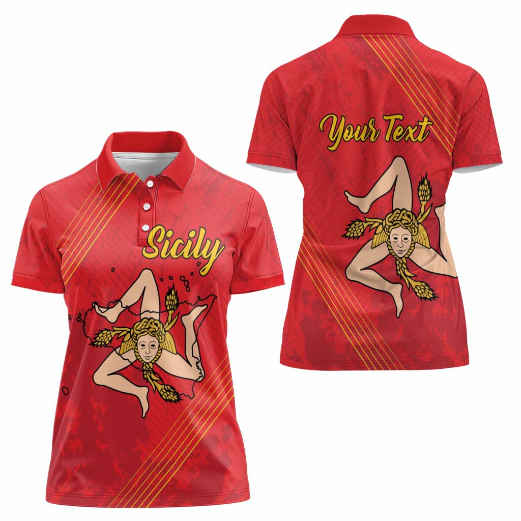 Personalized Bandiera della Sicilia Women Polo Shirt Sporty Style