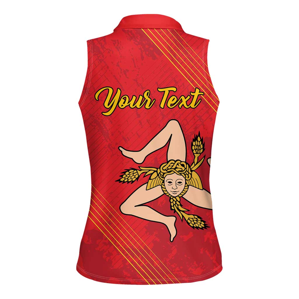 Personalized Bandiera della Sicilia Women Sleeveless Polo Shirt Sporty Style