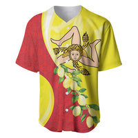 La Sicilia Baseball Jersey Bandiera della Sicilia Motif