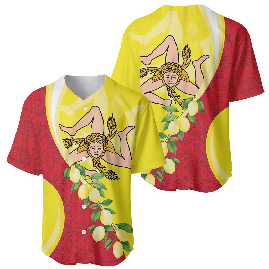 La Sicilia Baseball Jersey Bandiera della Sicilia Motif
