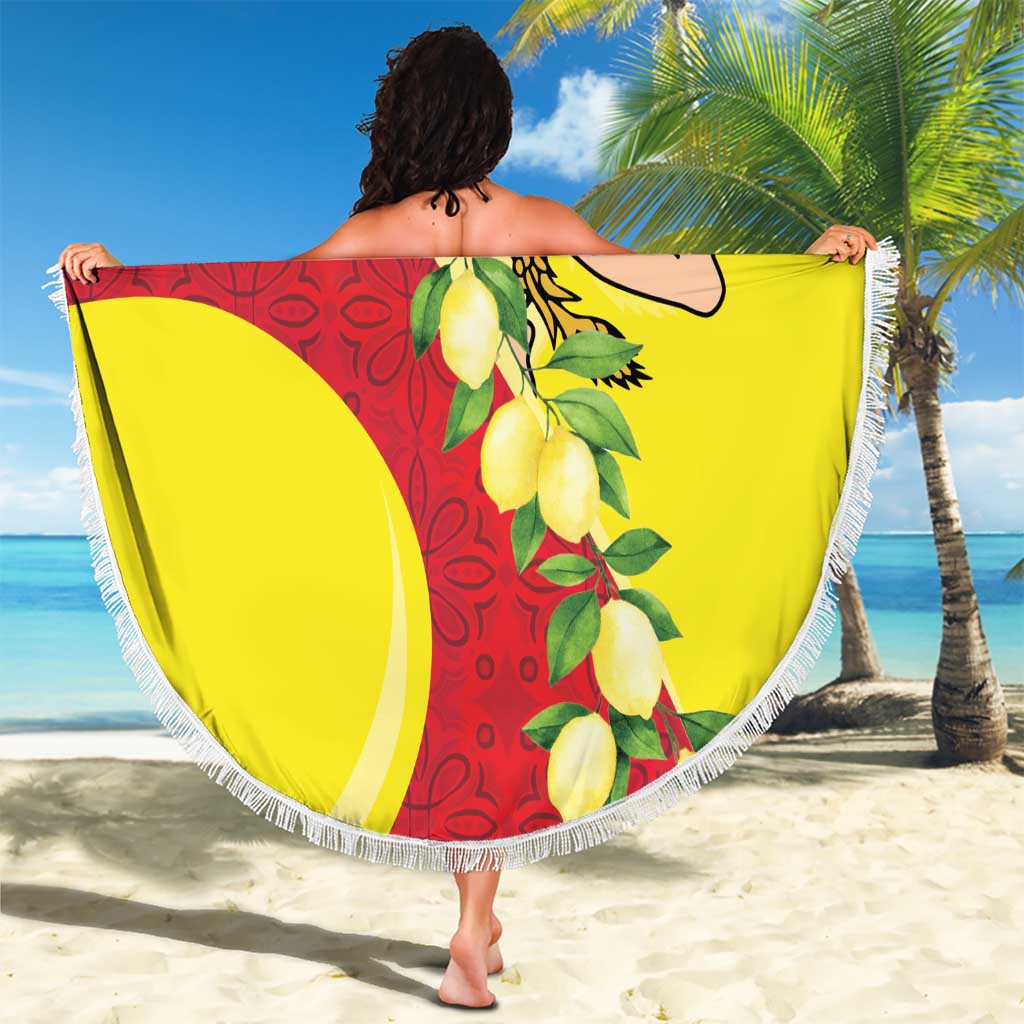 La Sicilia Beach Blanket Bandiera della Sicilia Motif