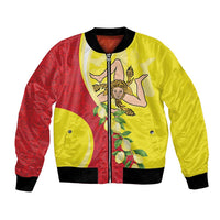 La Sicilia Bomber Jacket Bandiera della Sicilia Motif
