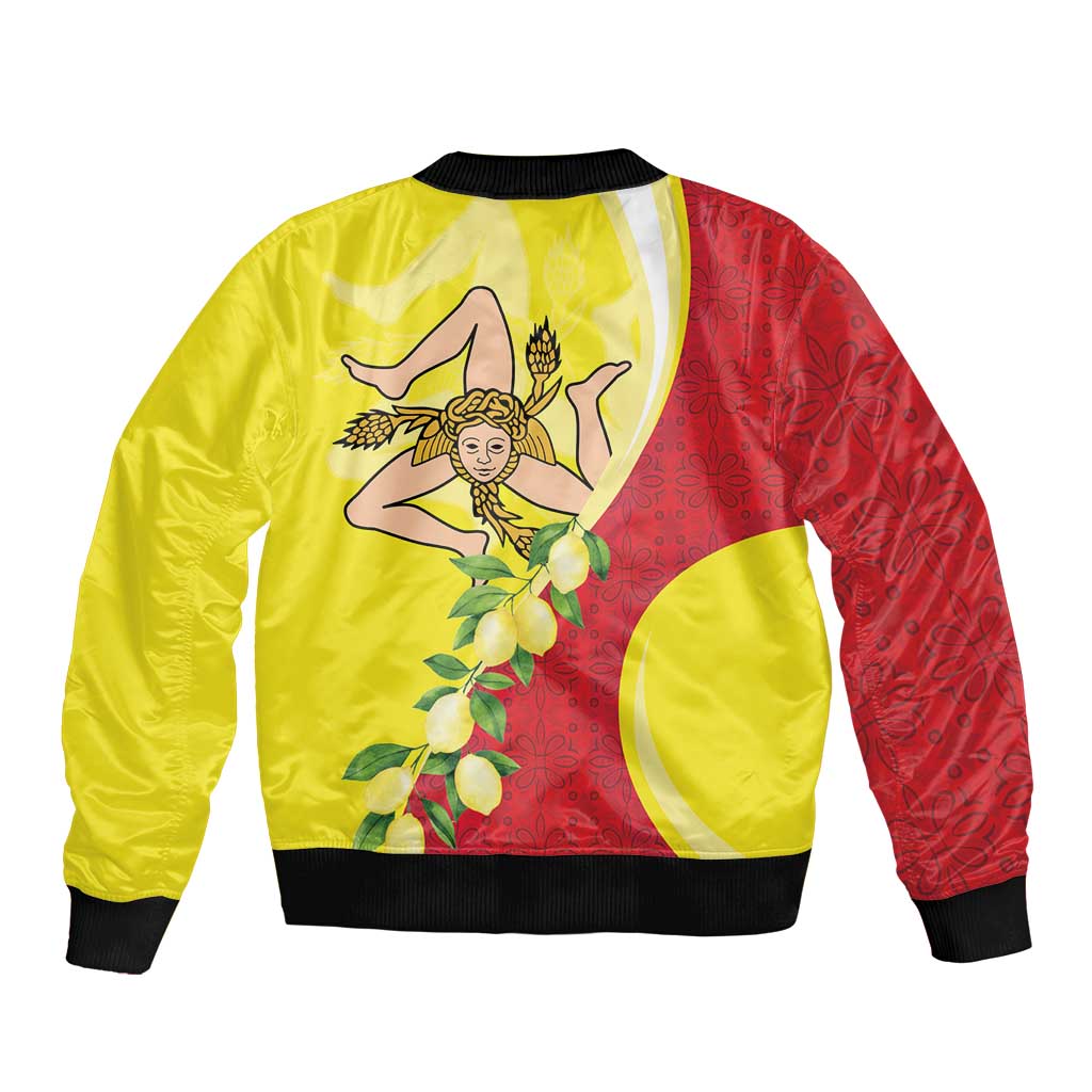 La Sicilia Bomber Jacket Bandiera della Sicilia Motif