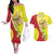 La Sicilia Couples Matching Off The Shoulder Long Sleeve Dress and Hawaiian Shirt Bandiera della Sicilia Motif
