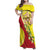 La Sicilia Family Matching Off Shoulder Maxi Dress and Hawaiian Shirt Bandiera della Sicilia Motif