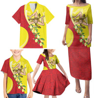 La Sicilia Family Matching Puletasi and Hawaiian Shirt Bandiera della Sicilia Motif