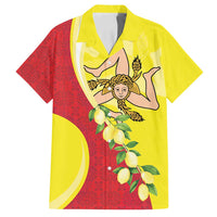 La Sicilia Family Matching Puletasi and Hawaiian Shirt Bandiera della Sicilia Motif