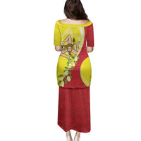 La Sicilia Family Matching Puletasi and Hawaiian Shirt Bandiera della Sicilia Motif