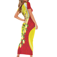 La Sicilia Family Matching Short Sleeve Bodycon Dress and Hawaiian Shirt Bandiera della Sicilia Motif